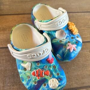 CROCS Kids Blue Water Shoes with Ocean Charms